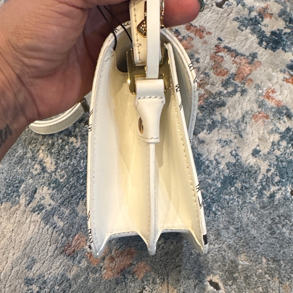 MCM Ivory Crossbody Bag with Logo Print - Picture 9 of 13